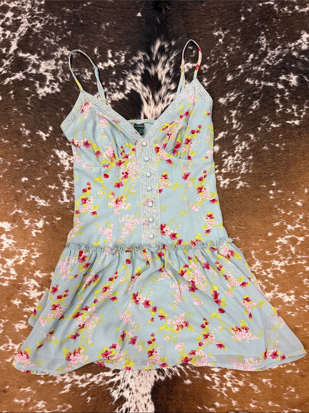 wild fable Light Blue Floral Mini Dress